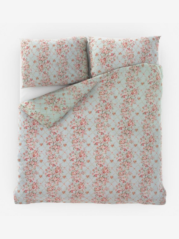 Kvalitex Francouzské bavlněné povlečení Provence Collection 220x200, 70x90cm Rosálie zelená Kvalitex
