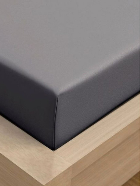 Kvalitex Jersey prostěradlo s lycrou jednolůžko 90x200cm tmavě šedé Kvalitex