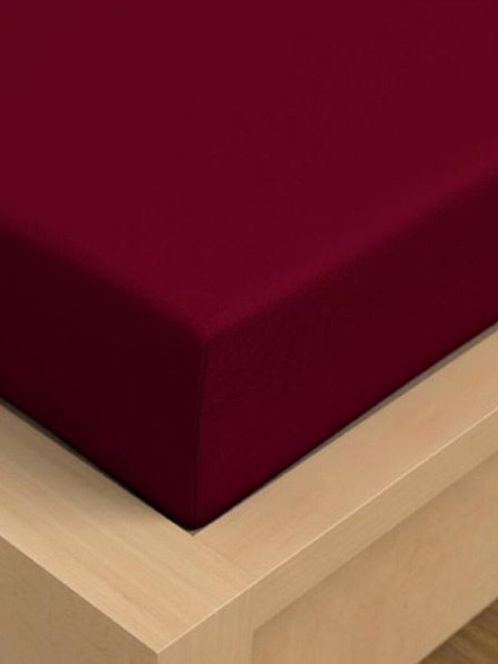 Kvalitex Jersey prostěradlo s lycrou 220x200cm vínové Kvalitex