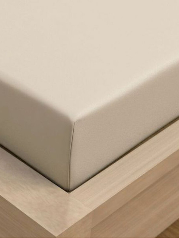 Kvalitex Jersey prostěradlo s lycrou 140x200cm světle béžové Kvalitex