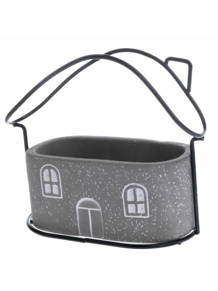 Casa de Engel Betonový obal na květináč s kovovým domečkem, 0/12