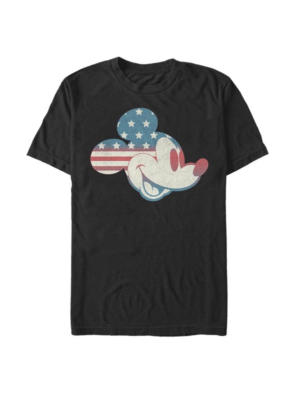 ZOOT.Fan Černé pánské tričko Disney Mickey Americana Flag Fill