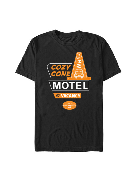 ZOOT.Fan Černé pánské tričko Pixar Cozy Cone Motel