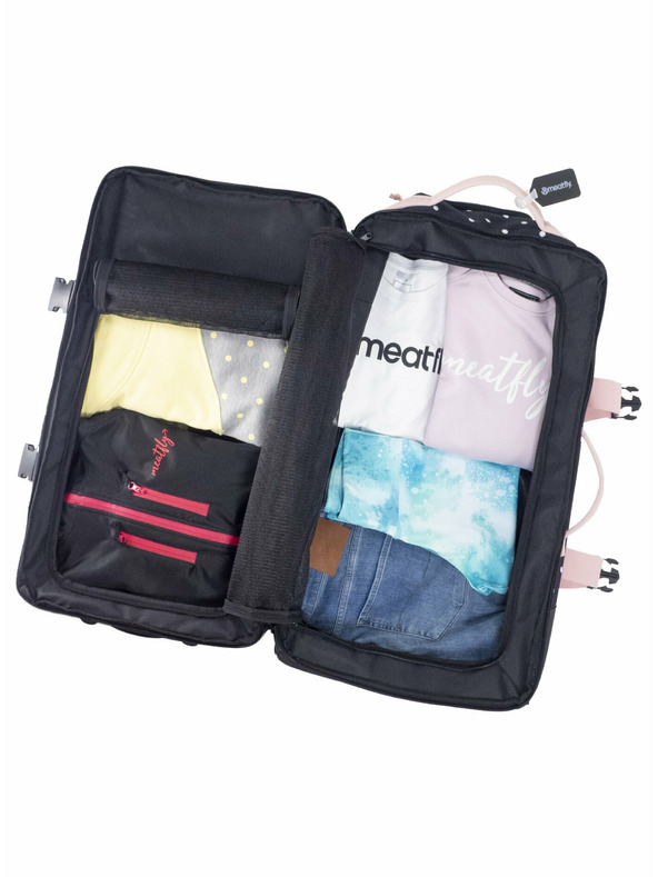 Meatfly Meatfly kufr Contin White Dot / Powder Pink | Černá | Objem 100 L