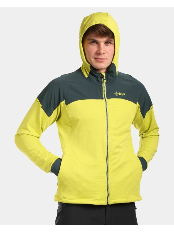 Kilpi Pánská strečová mikina s kapucí Kilpi MEMPHIS-M Světle zelená