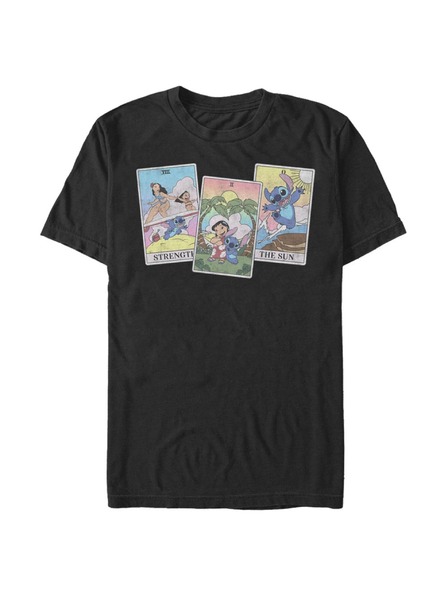 ZOOT.Fan Černé pánské tričko Disney LILO STITCH TAROT