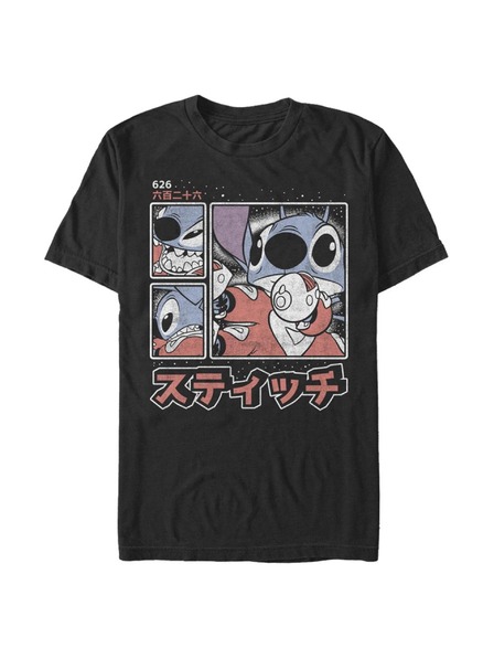 ZOOT.Fan Černé pánské tričko Disney Classics Stitch Kanji