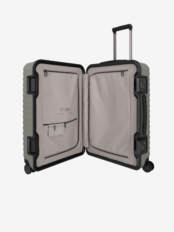 Titan Béžový cestovní kufr Titan Litron Frame M