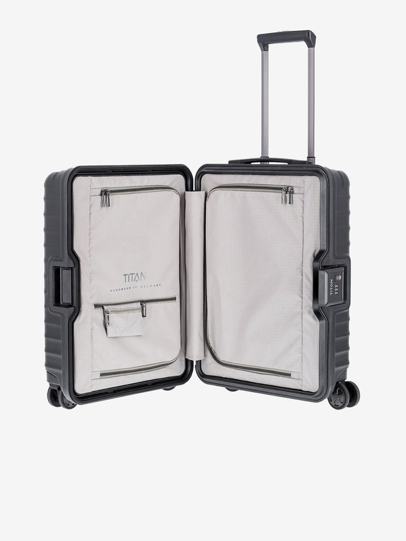 Titan Černý cestovní kufr Titan Litron Frame S