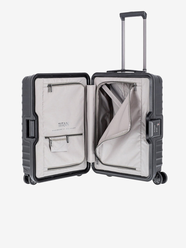 Titan Černý cestovní kufr Titan Litron Frame S
