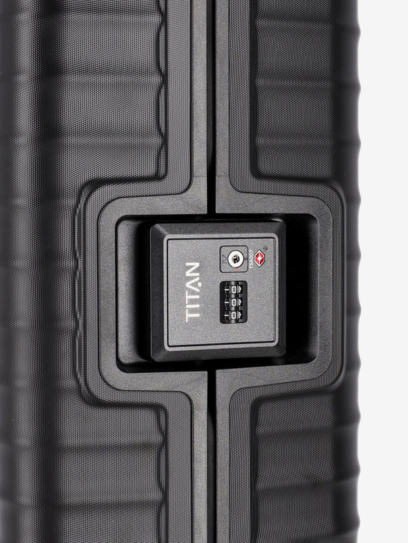 Titan Černý cestovní kufr Titan Litron Frame S