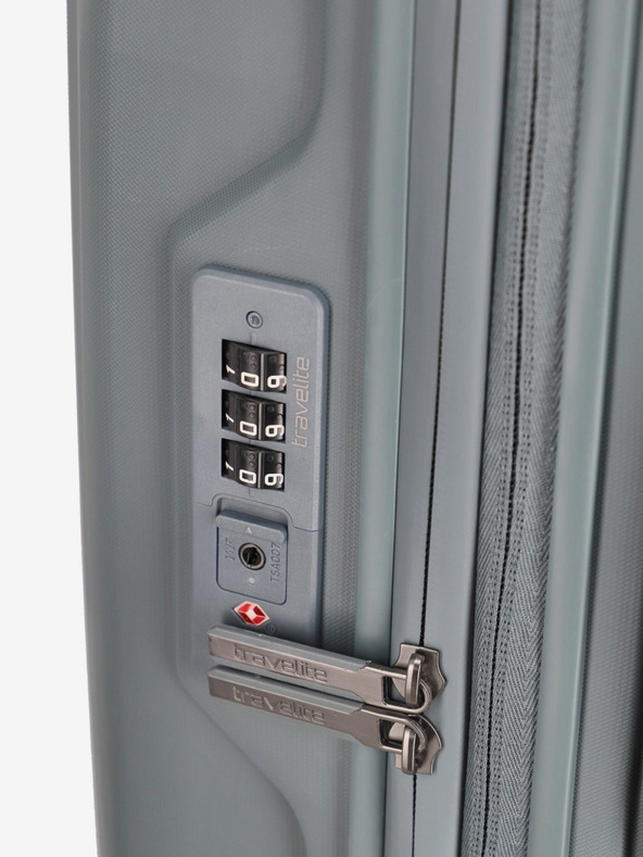 Travelite Sada tří cestovních kufrů v šedomodré barvě Travelite Elvaa 4w S,M,L