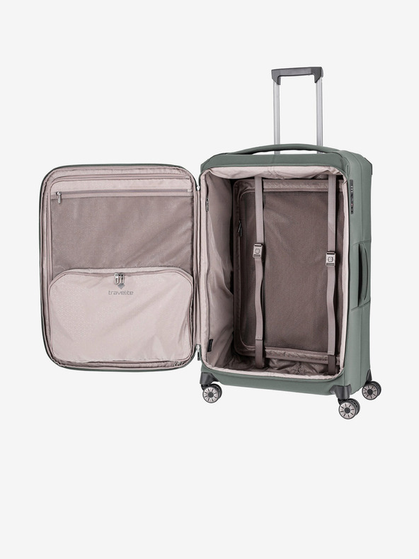 Travelite Zelený cestovní kufr Travelite Priima L