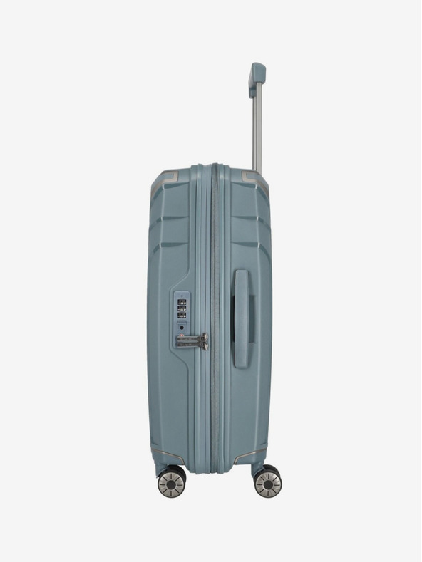 Travelite Šedomodrý cestovní kufr Travelite Elvaa 4w M