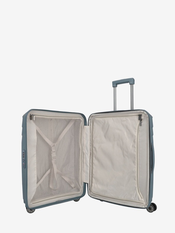 Travelite Šedomodrý cestovní kufr Travelite Elvaa 4w M