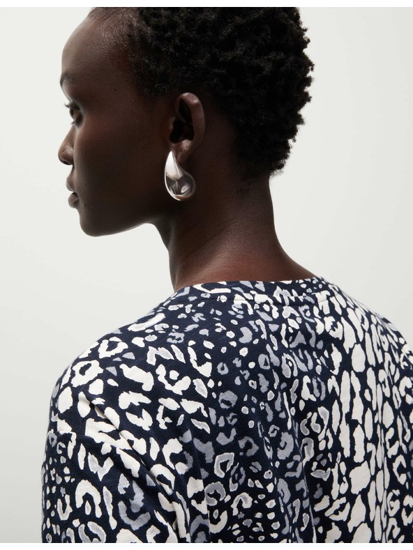 Marks & Spencer Tričko s potiskem, ze směsi bavlny a modalu Marks & Spencer námořnická modrá