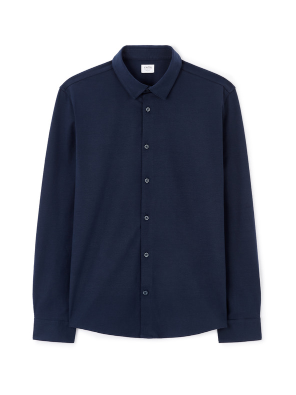 Celio Tmavě modrá pánská košile Celio Lajersey