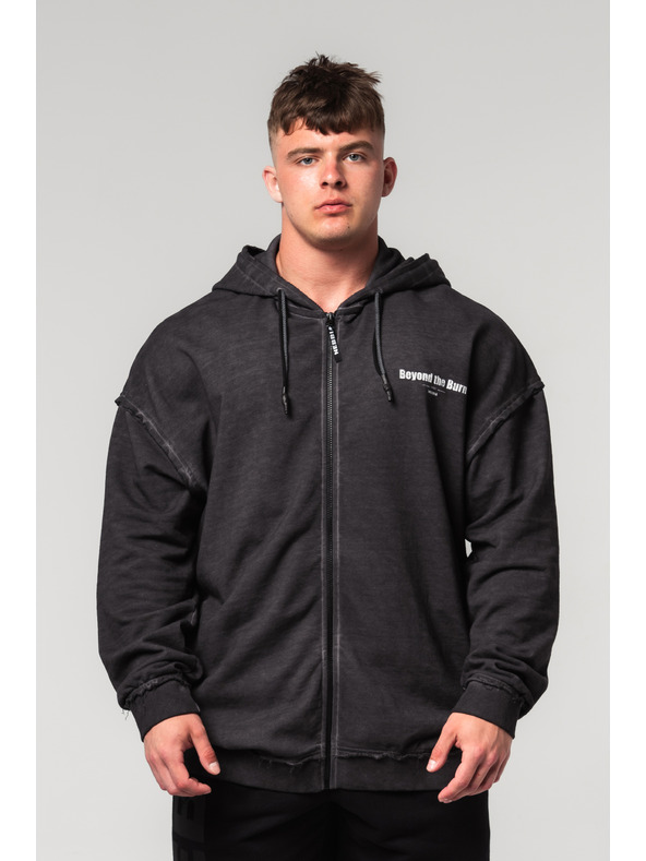 Nebbia Washed-off mikina na zip GYM BRO 362