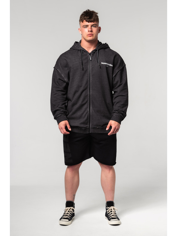 Nebbia Washed-off mikina na zip GYM BRO 362