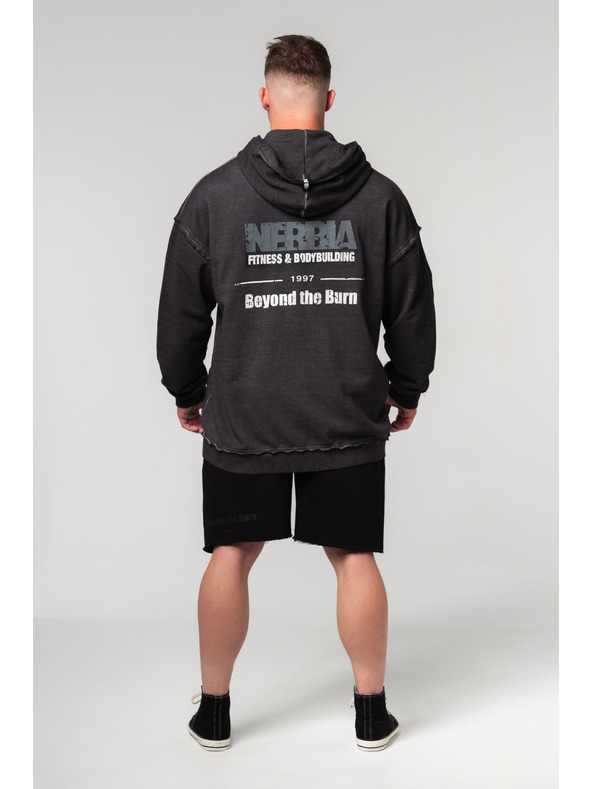 Nebbia Washed-off mikina na zip GYM BRO 362
