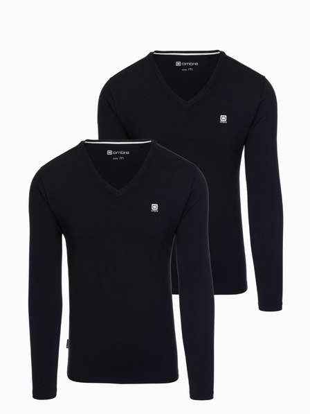 Ombre Clothing Pánský set s dlouhým rukávem V-NECK - mix 2-pack V3 Z87 Ombre Clothing