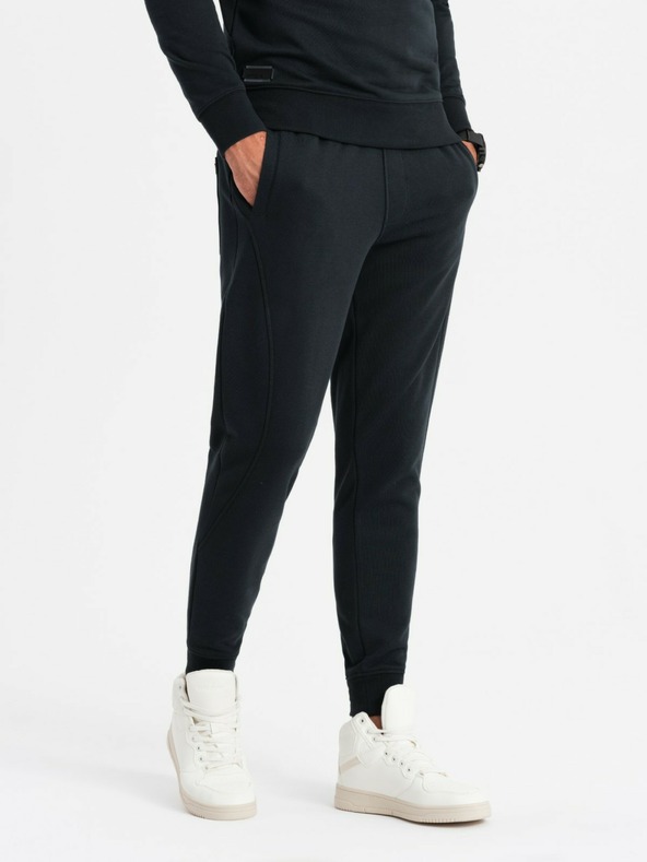 Ombre Clothing BASIC pánská bavlněná mikina BASIC černá Ombre Clothing