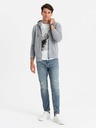 Ombre Clothing Pánská mikina na zip s kapucí a nášivkou - šedá V1 OM-SSZP-0140 Ombre Clothing