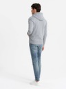 Ombre Clothing Pánská mikina na zip s kapucí a nášivkou - šedá V1 OM-SSZP-0140 Ombre Clothing