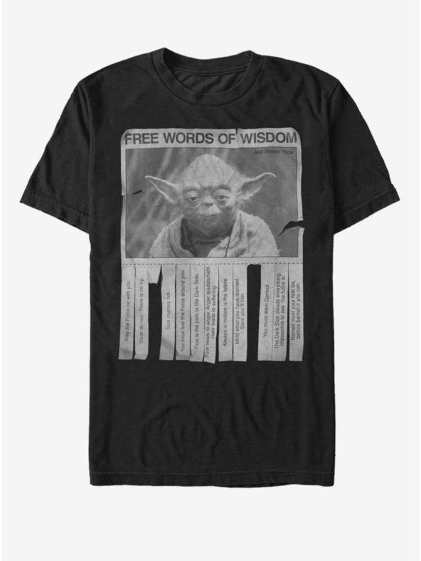 ZOOT.Fan Černé pánské tričko Star Wars Words of Wisdom