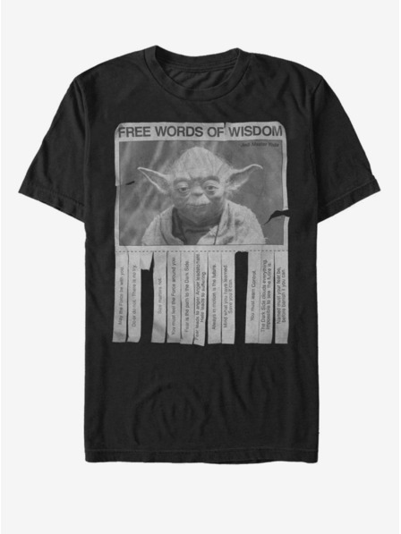 ZOOT.Fan Černé pánské tričko Star Wars Words of Wisdom