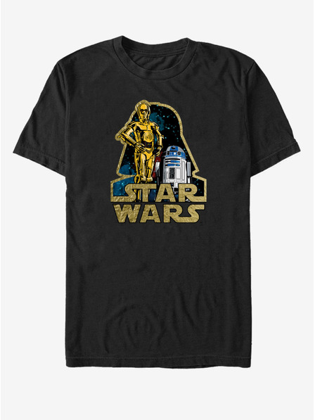 ZOOT.Fan Černé unisex tričko Star Wars Shiny Droids