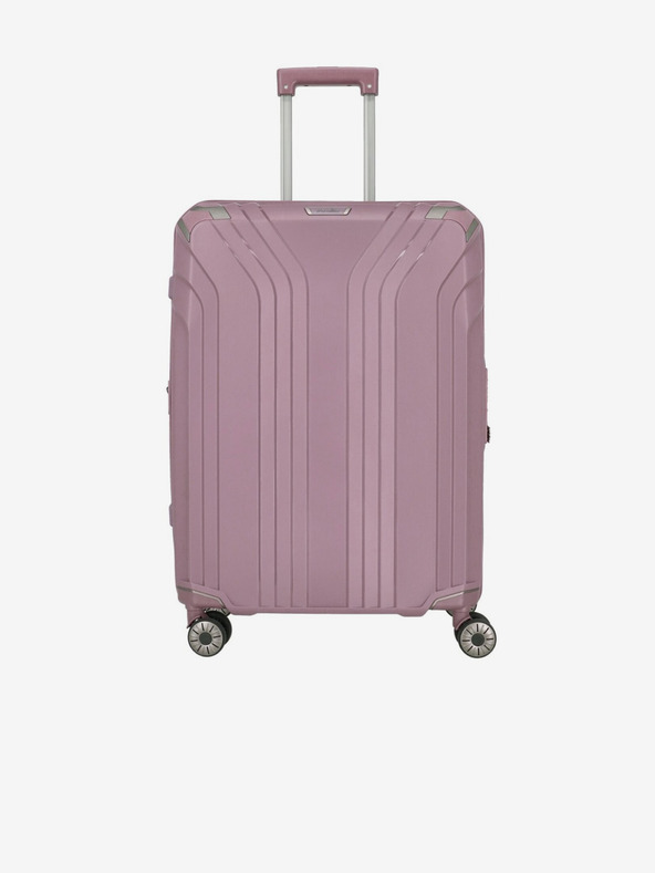 Travelite Růžový dámský cestovní kufr Travelite Elvaa 4w M Rosé