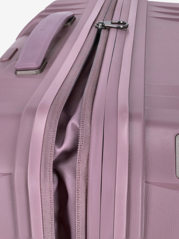 Travelite Růžový dámský cestovní kufr Travelite Elvaa 4w M Rosé