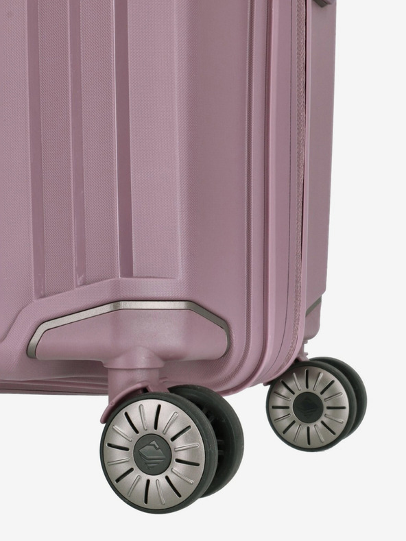 Travelite Růžový dámský cestovní kufr Travelite Elvaa 4w M Rosé