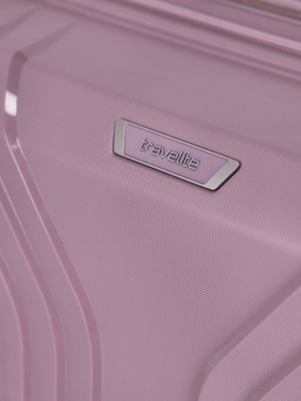 Travelite Růžový dámský cestovní kufr Travelite Elvaa 4w M Rosé