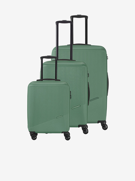 Travelite Sada tří cestovních kufrů v zelené barvě Travelite Bali S,M,L Green