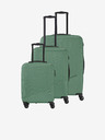 Travelite Sada tří cestovních kufrů v zelené barvě Travelite Bali S,M,L Green