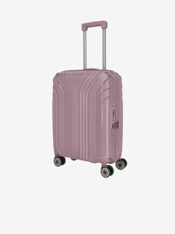 Travelite Sada tří dámských cestovních kufrů v růžové barvě Travelite Elvaa 4w S,M,L Rosé