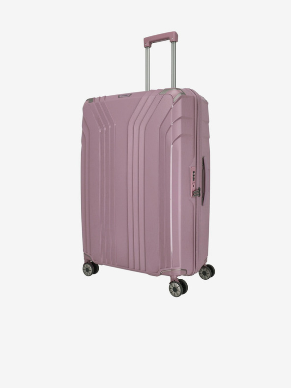 Travelite Sada tří dámských cestovních kufrů v růžové barvě Travelite Elvaa 4w S,M,L Rosé