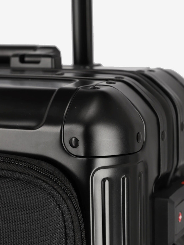 Travelite Černý cestovní kufr Travelite Next 4w S Front pocket