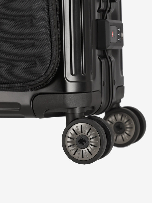 Travelite Černý cestovní kufr Travelite Next 4w S Front pocket