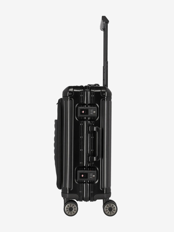 Travelite Černý cestovní kufr Travelite Next 4w S Front pocket
