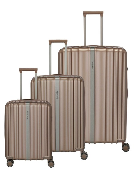 Travelite Sada cestovních kufrů Travelite Paros 4w S,M,L Cappuccino