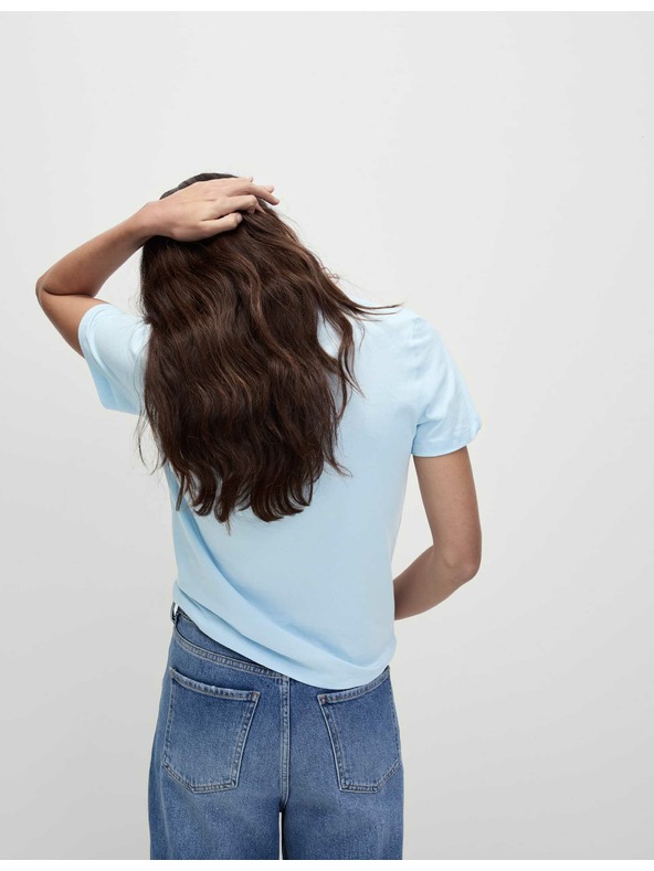 Marks & Spencer Tričko z čisté bavlny s výstřihem do V Marks & Spencer modrá