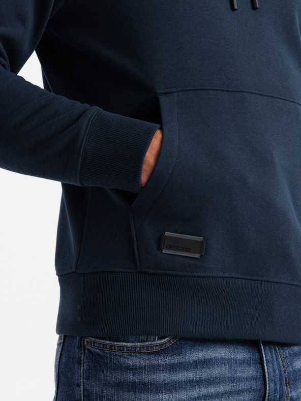 Ombre Clothing Pánská bavlněná mikina BASIC s klokankou a kapucí  Ombre Clothing