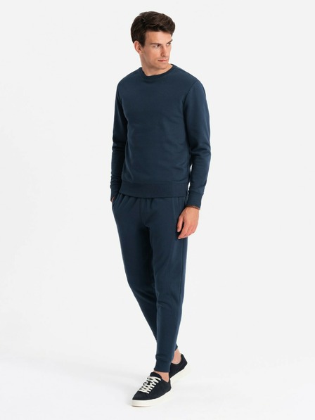 Ombre Clothing BASIC pánská bavlněná mikina BASIC tmavě modrá Ombre Clothing