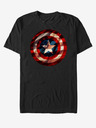 ZOOT.Fan Černé unisex tričko ZOOT.Fan Marvel Flag Shield