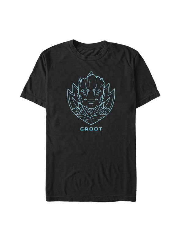ZOOT.Fan Černé pánské tričko Marvel GROOT BADGE