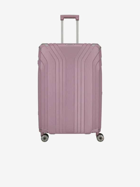 Travelite Růžový dámský cestovní kufr Travelite Elvaa 4w L Rosé