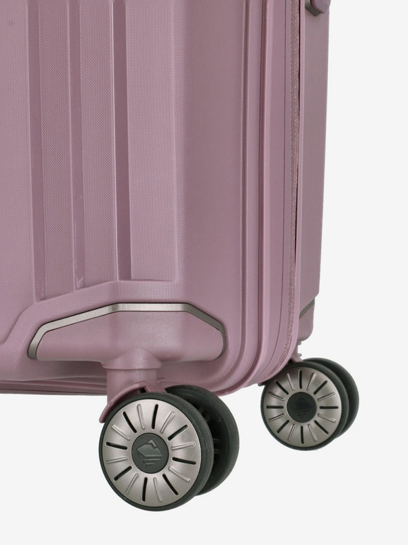 Travelite Růžový dámský cestovní kufr Travelite Elvaa 4w L Rosé